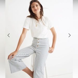 NWOT Madewell Emmett Wide-Leg Crop Pants in Stripe (26)